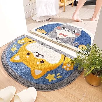 コーギー ラグマット半円形 かわいい 犬柄 バスマット滑り止め 洗える足元マット Amazon｜玄関マット ラグマット 半円形 柴犬柄 かわいい 子ども